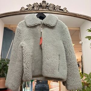 The Arrivals Mint wool teddy bear jacket